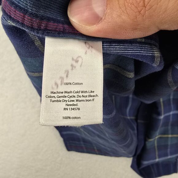 Vineyard Vines Classic Fit Mens Long Sleeve Plaid‎ Tucker Shirt Size XL Blue - Picture 11 of 16